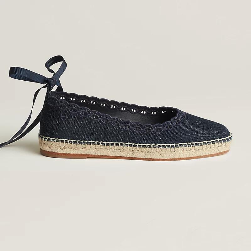 Giày Hermes Guapa Espadrille Nữ Xanh Navy